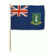 12x18 12"x18" Wholesale Lot of 3 British Virgin Islands Stick Flag Vivid Color and UV Fade Resistant Canvas Header and Polyester Material