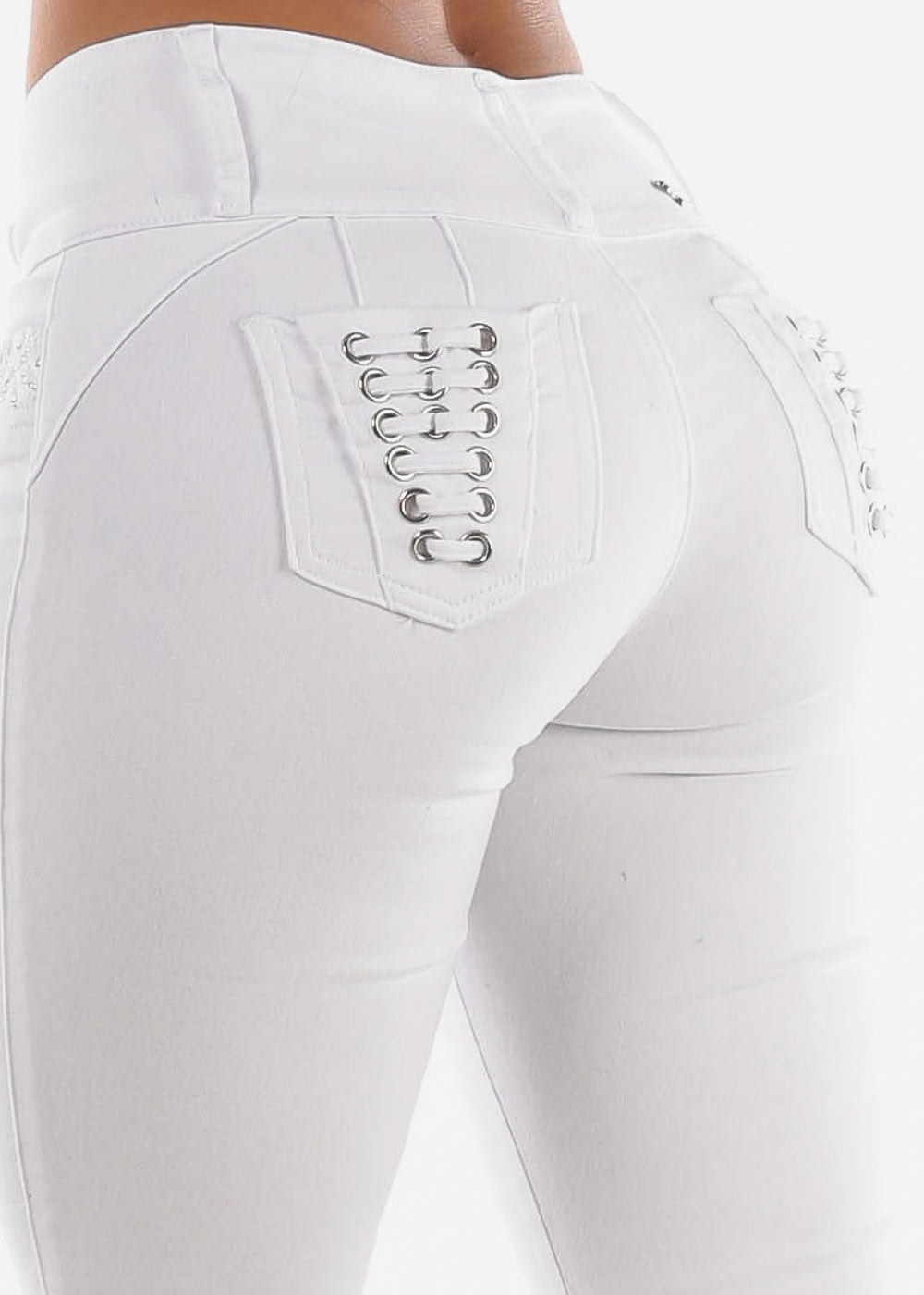 white skinny pants women