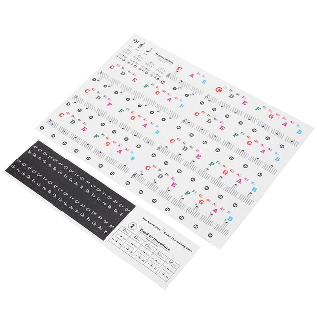 Sonew Piano Note Self‑Adhesive,Piano Key Paster,Piano Key Sticker Electronic Organ Universal Keys Transparent Notation Paster Decoration