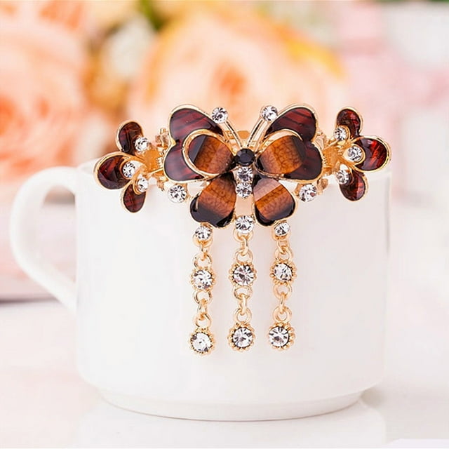 Xihbxyly Horquilla Étnica, Pinza con Borla de Diamantes de Imitación, Pasador de Aleación para Cola de Caballo, para Uso Diario En Fiestas, Estilo Clásico, La Mejor Opción de Regalo.