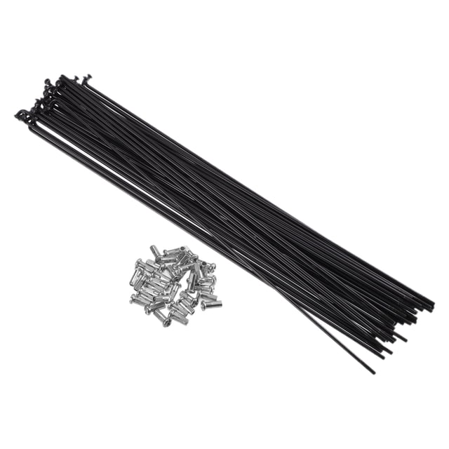 Ofertas Únicas 40 Pcs Rayos de Bicicleta de Acero 13G con Nipples para la Mayoría de las Bicicletas Negro-260mm