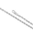 thumbnail image 2 of 10K White Gold Diamond Cut Rope Chain Necklace â€“ Measures 18 Inches Length x 3mm Thickness, 2 of 7