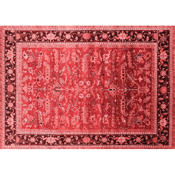 Ahgly Company Indoor Rectangle Oriental Red Industrial Area Rugs, 2' x 4'