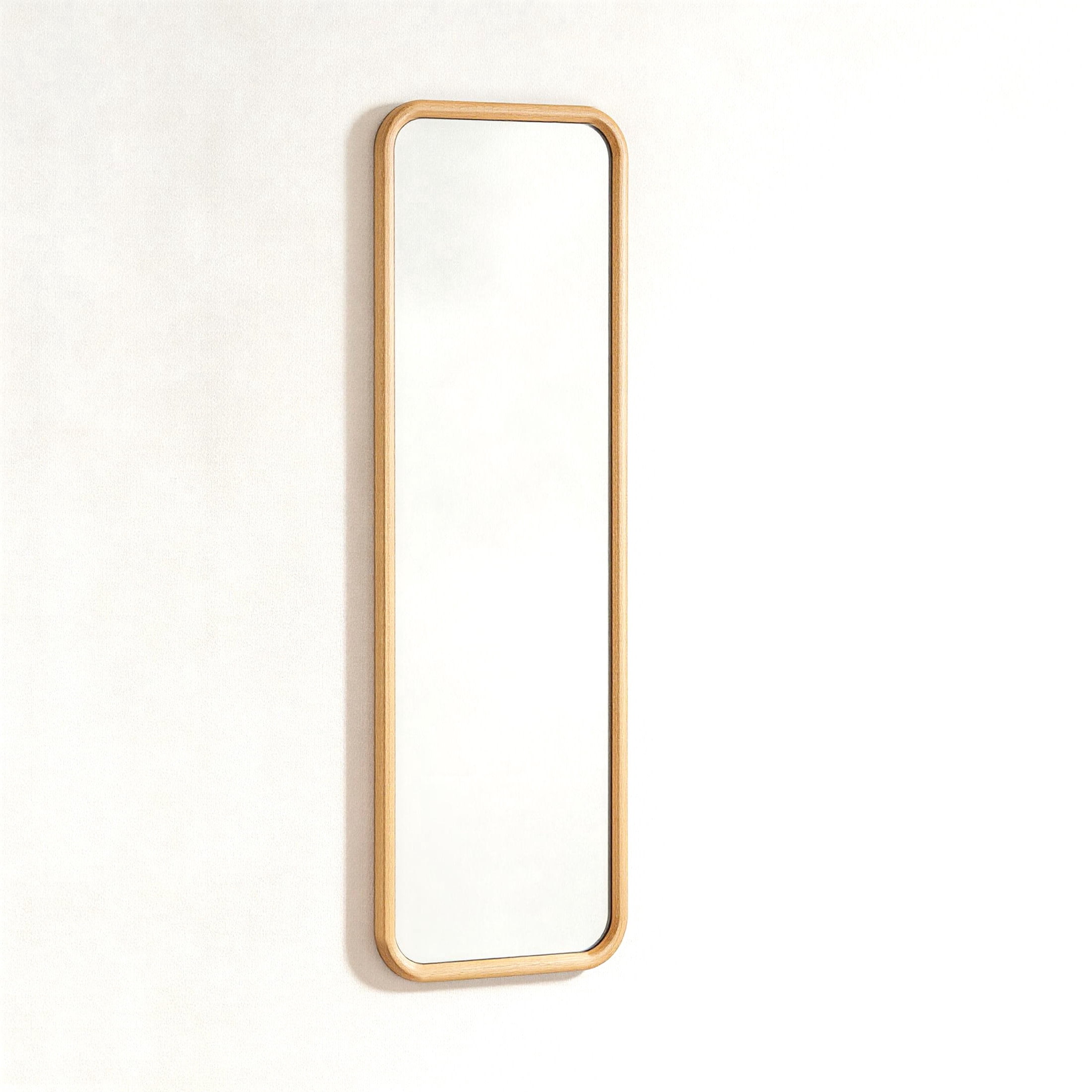 Noble House 63" Full Length Mirror, Solid Beech Wood Frame Freestanding Floor Mirror, Natural