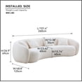 thumbnail image 2 of WILLIAMSPACE 101.4" Curved Sofa Cloud Couch, 5 Seat Comfy Teddy Fleece Boucle Fabric Deep Seat Leisure Sofa, Modern Half Moon Upholstered Couch with 4 Throw Pillows for Living Room, Beige, 2 of 7