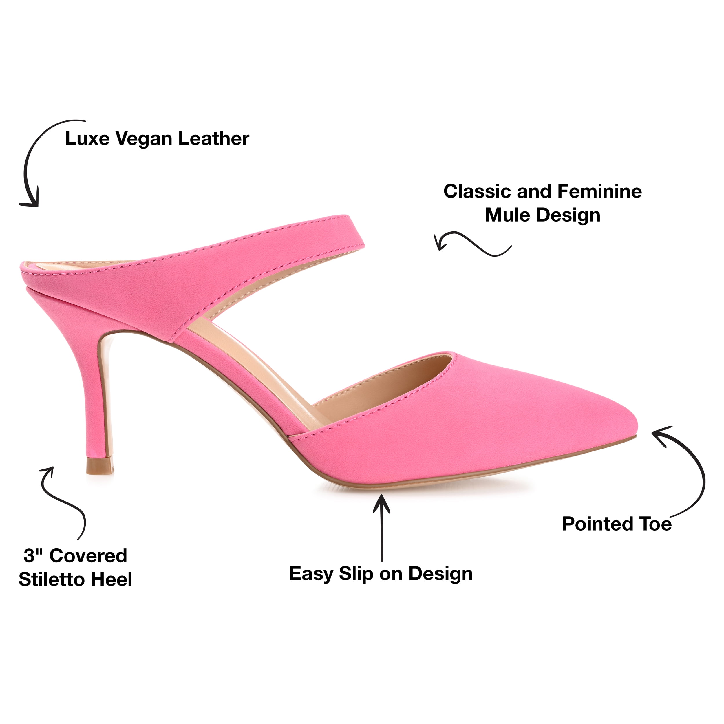 Journee Womens Maevali Mules Mid Stiletto Pointed Toe Pumps