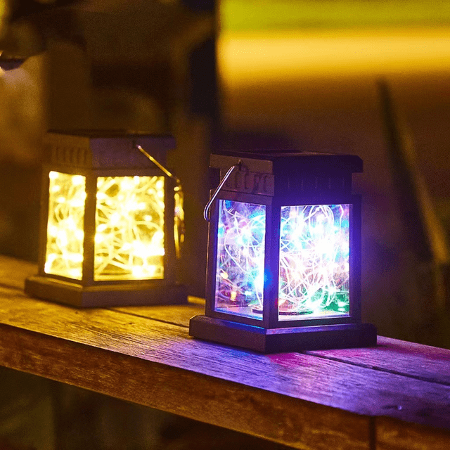 Lámpara solar de alambre de cobre Star Palace, lámpara colgante para patio al aire libre, impermeable, lámpara colgante para decoración de balcón, lámpara colgante para paisaje