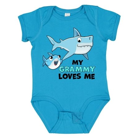 

Inktastic My Grammy Loves Me with Cute Sharks Gift Baby Boy or Baby Girl Bodysuit