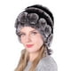 thumbnail image 1 of Guardurnaity Manténgase abrigado y a la moda, gorro de piel de conejo Rex para mujer, gorro tejido de piel de conejo sintética, gorro cálido de Sombreros, 1 of 6