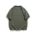 thumbnail image 3 of AHTJRT Men's Casual Short Sleeve Striped T Shirt Soft Relaxed Fit Trendy Stripe Pattern Versatile Any Occasion Blouse Army Green 3XL, 3 of 3