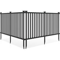DYJP 2 Panels Black Picket Fence - 160'' Total 80x37.5'' Freestanding PVC Garden Fence