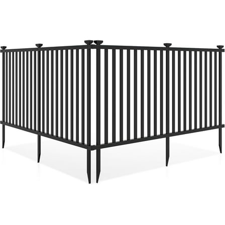 DYJP 2 Panels Black Picket Fence - 160'' Total 80x37.5'' Freestanding PVC Garden Fence