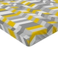 thumbnail image 2 of Ambesonne Vintage Fitted Sheet 2 Pcs Set, Home Style Zig Zag, Twin XL, Grey Yellow, 2 of 3