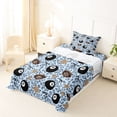 thumbnail image 3 of spefrowx Lucky 8 Ball Twin Sheets for Teens, Blue Leopard Print Lips Print Bedding, 3 Pieces, 1 Flat Sheet, 1 Fitted Sheet and 1 Pillowcase, 3 of 6