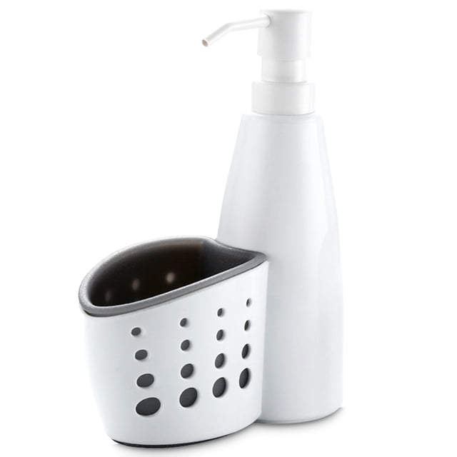 Dispensador de jabón de baño de 400 ml con soporte de esponja Fregadero de cocina Encimera Dispensad Abanopi Dispensador de jabón