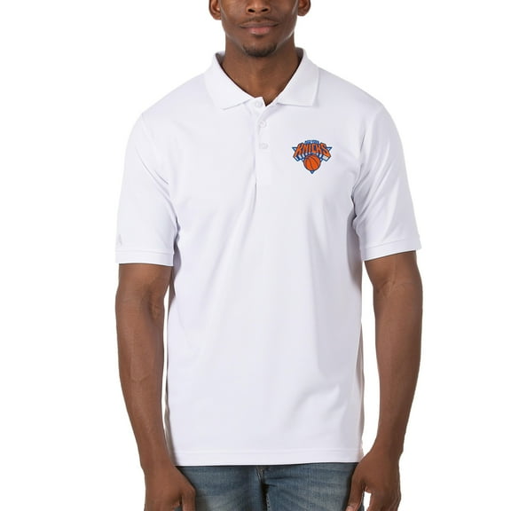 Men's Antigua White New York Knicks Legacy Pique Polo