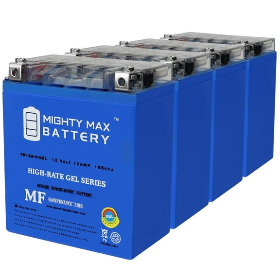 YB12A-AGEL 12V 12AH GEL Replacement Battery compatible with Continental CB12A-A - 4 Pack