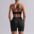 thumbnail image 4 of Rotm Matching Workout Sets for Women Workout Sets for Women 2 Piece Twist Front Halter Sports Bras High Waist Biker Shorts Exercise Gym Yoga Outfit Black,L, 4 of 6
