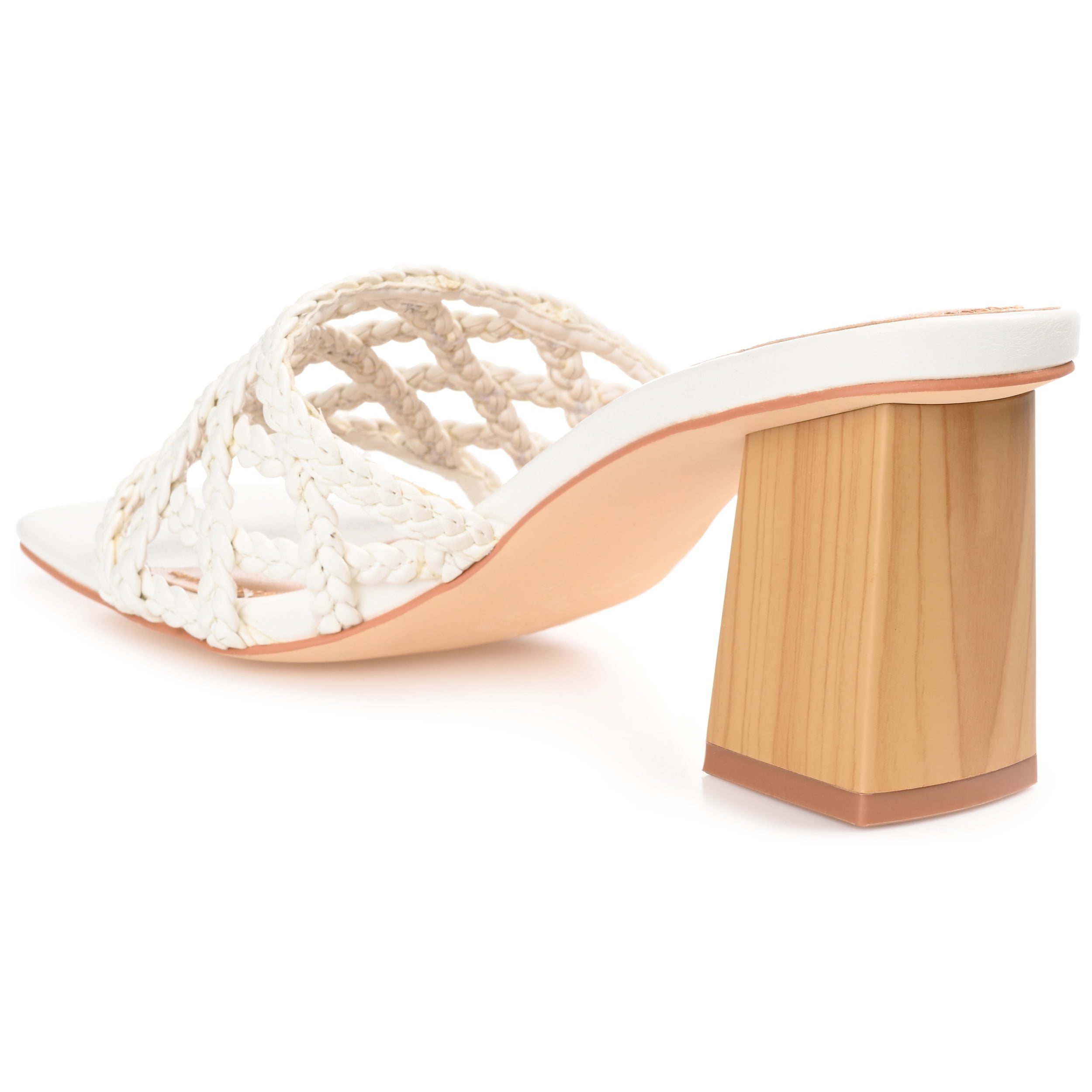Journee Womens Evvie Open Square Toe Block Heel Sandals