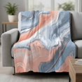 thumbnail image 2 of Orange Grey Marble Blanket Soft Cozy Warm Throw Blanket for Couch, Plush Fuzzy Flannel Fleece Blankets for Sofa, Modern Abstract Geometric Gradient Bed Blankets Lightweight Gifts for Women, 40"x50", 2 of 9