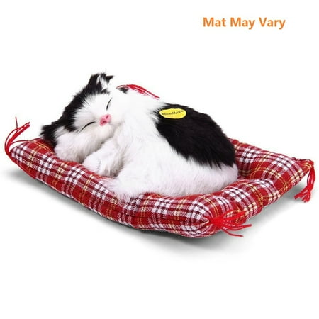 Cute Meowing Plush Sleeping Cat With Sound Press To Meow Miaow Vivid Lifelike Soft Stuffed Cat Cute Meowing Plush Sleeping Cat With Sound Press To Meow Miaow Vivid Lifelike Soft Stuffed Cat