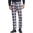 thumbnail image 1 of Pantalones de vestir de cuadros impresos INSPIRE CHIC para hombres, ajuste regular en bloque de color, 1 of 1