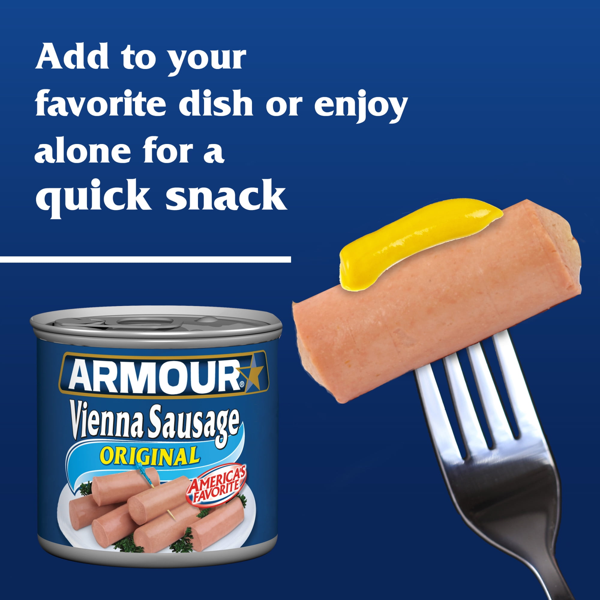 (6 pack) Armour Star Vienna Sausage, Original Flavor, 7g Protein Per Serving, 4.6 oz Can (Pack of 6)