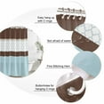 thumbnail image 6 of Blue Brown Morocco Waterproof Fabric Shower Curtain,Geometric Stripes Aqua Stitching Waterproof Fabric Shower Curtain for Bathroom Curtains Bathtubs Hotel Shower Curtains with 12 Hooks Long 72x78in, 6 of 8