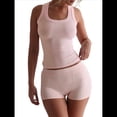 thumbnail image 3 of Conjunto de Shorts Deportivos Ajustados para Mujer: Top Sin Mangas y Shorts Rosa L, 3 of 8