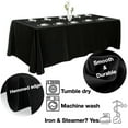 thumbnail image 2 of Urby 1pcs Black Extra Large Rectangle Tablecloth Linen for 8ft Folding Fable, 90" x 156", 2 of 5