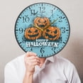 thumbnail image 5 of 9.5in Acrylic Wall Clock with Glass-like Finish Round Clock for Home Decoration Smiling Pumpkin Face, 5 of 9