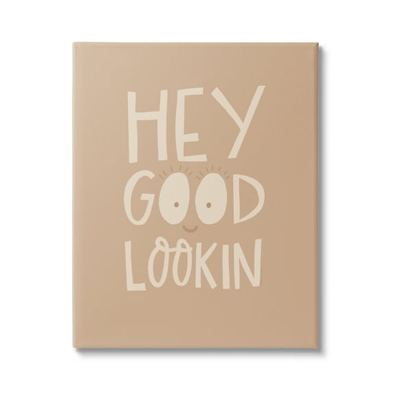 Stupell Industries Hey Good Lookin Phrase Inspirational Painting Gallery Wrapped Canvas Art Print Wall Art, 16 x 20