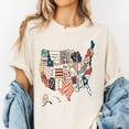 thumbnail image 2 of USA Map Christian Patchwork T-Shirt – Bible Verse States Tee with Patriotic Faith Design – 4th of July Shirt for Women, Faith-Based America Map Top, Scripture Tee, 2 of 7