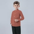 thumbnail image 5 of HAiming Toddler Boys Girls Button down Shirts Trendy Lapel Long Sleeve Tops Fall Winter Casual Outfits with Pocket, 5 of 6