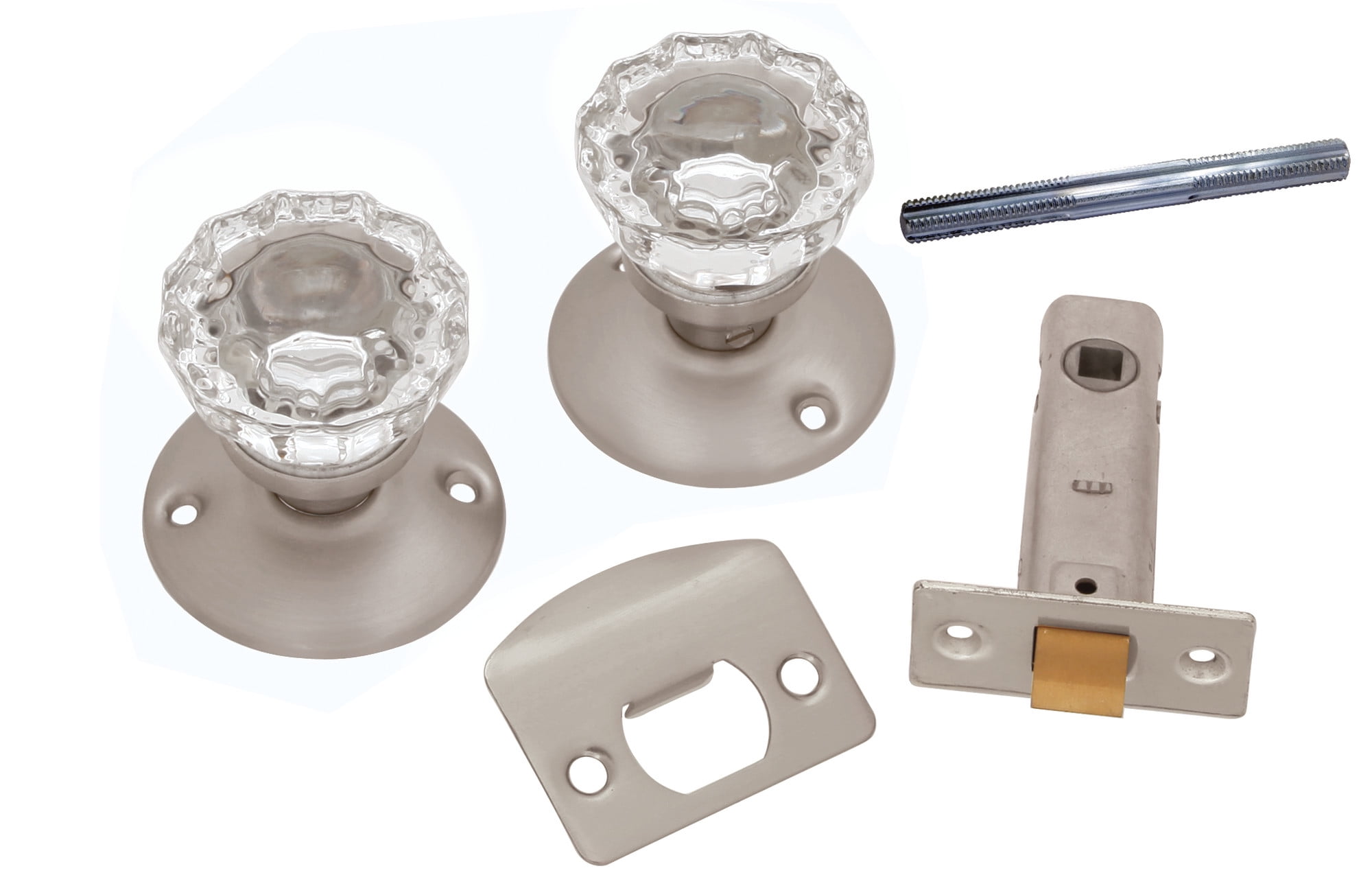 First Watch 1148 23/8" Backset Glass Passage Door Knobset Nickel