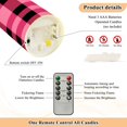 thumbnail image 5 of Pink Grid Pattern Flameless Candles 2 PCS with Remote Realistic Moving Flame LED Tapered Pillar Set for Home Decor, 5 of 7