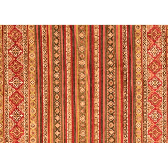 Ahgly Company Indoor Rectangle Oriental Orange Modern Area Rugs, 3' x 5'