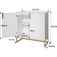 thumbnail image 3 of HLR 31.7" Kitchen Wood Accent Cabinet with 2 Doors, Sideboard with Storage for Dining Room, White, 3 of 7