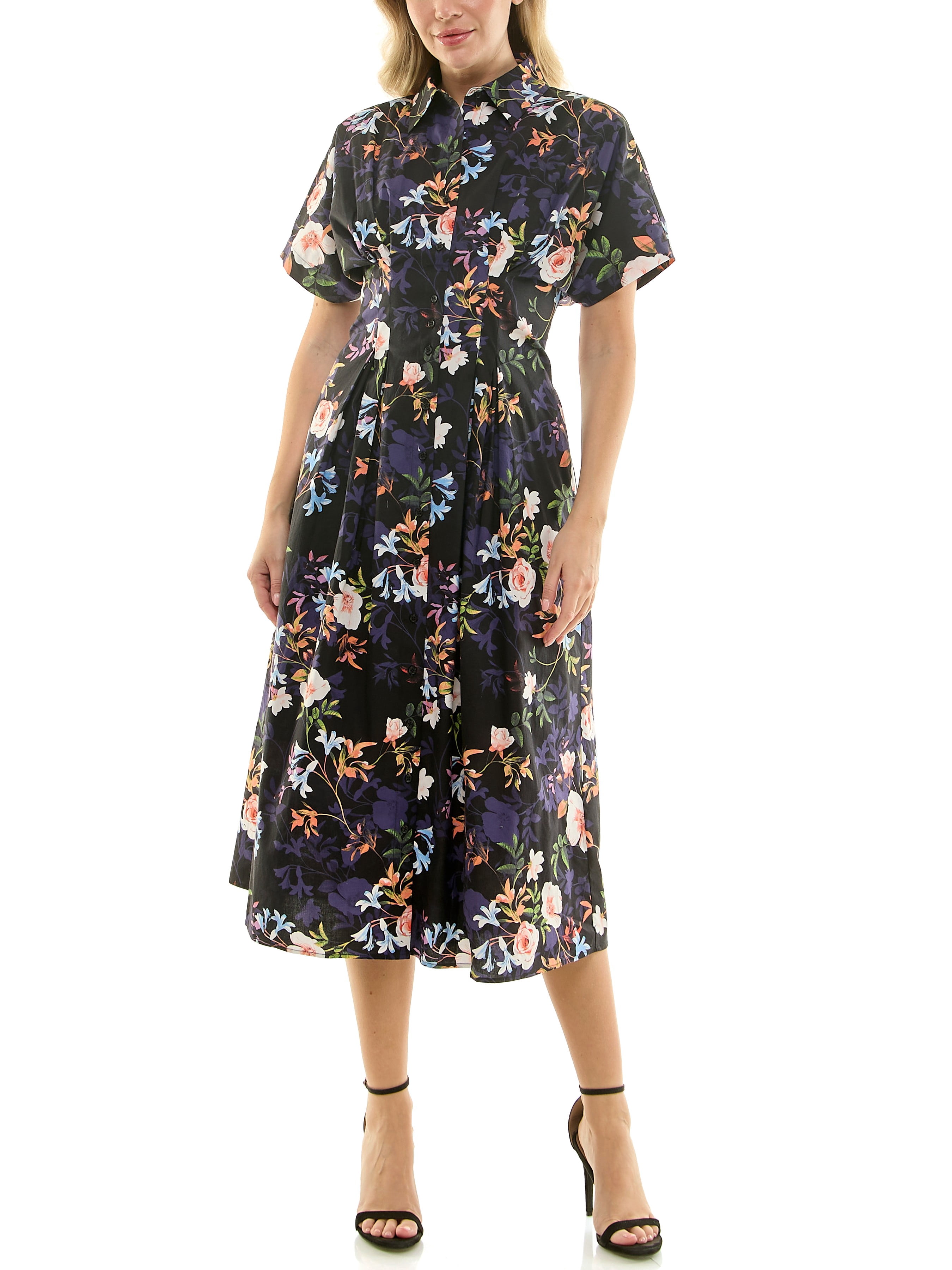 Nicole Miller Pintuck Waist Shirtdress, Sizes 4-16