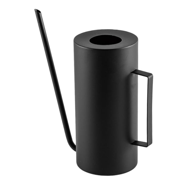 Regadera de 1,5 l de acero inoxidable, decorativa, compacta, profesional, con largo, regadera de jardín para el hogar, jardín y casa Negro