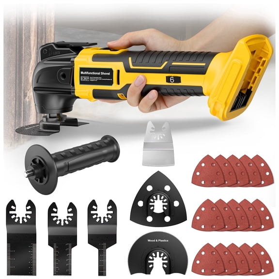 Cordless Oscillating Tool for Dewalt 20V Battery,6 Variable Speed Brushless-Motor Tool,22Pcs Oscillating Multi Tool Kit for Cutting Wood Drywall Nails Remove Grout & Sanding(Tools Only)