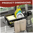thumbnail image 5 of Kitchen Sink Faucet Organizer - 2024 New Kitchen Faucet Storage Sink Caddy Organizer Rack Sponge Brush Holder Kitchen Sink Organizer Sponge Tray Rack Dish Scrubber Holder Sink Shelf (Grey, Left), 5 of 5