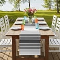thumbnail image 4 of Gray Vertical Stripes 48 Inch Table Runner, Retro Simple Neutral Abstract Lines Farmhouse Dresser Scarf Cotton & Linen Tablerunner for Dining/Kitchen Island/Holiday Party Décor 13" x 48", 4 of 9
