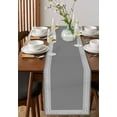 thumbnail image 2 of Grey White Geometric Burlap Cotton Table Runner 16x72 Inches Long, Country Greece Key Art Farmhouse Table Runners, Outdoor Dining Tablecloths Decor for Baby Shower/Party/Wedding, 2 of 6