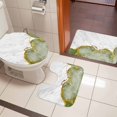 thumbnail image 4 of Green Gold Marble Bath Mat 3 Piece Bathroom Rug Set, Modern Abstract Marble Crack Texture Non Slip Bath Rug Contour Mat and Toilet Lid Cover, Absorbent Shower Mats Soft Bath Rugs and Mats Sets, 4 of 8