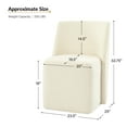 thumbnail image 6 of Upholstered Dining Chair with Casters Armless Accent Chair with Wheels Dining Room Kitchen Linen, 6 of 7