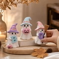 thumbnail image 4 of Halloween Clearance! Set of 3 Halloween Ghost Figurines, 3.70 Inch Resin Tabletop Decor with Hat Pumpkin Letter Design, Compact Indoor Ornaments for Shelf Mantel Party Home Display, 4 of 7