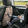 thumbnail image 5 of Pink Brown Beige Chocolate Print BackSeat Car Organiser, Waterproof Scratchproof Car Seat Protector with Pocket for Kids Dogs Pets, Kick Mat Back Seat Protector, 2 Pack Back Seat Cover, 5 of 5