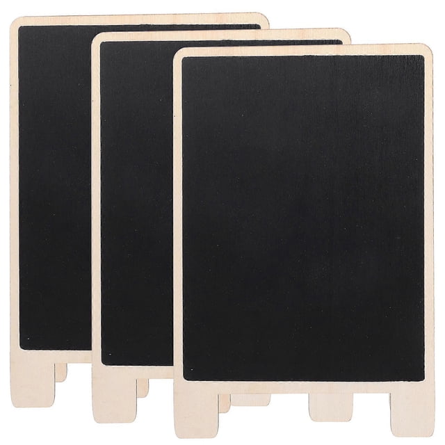 3Pcs Wooden Standing Blackboards Wooden Standing Writing Boards (Black)
