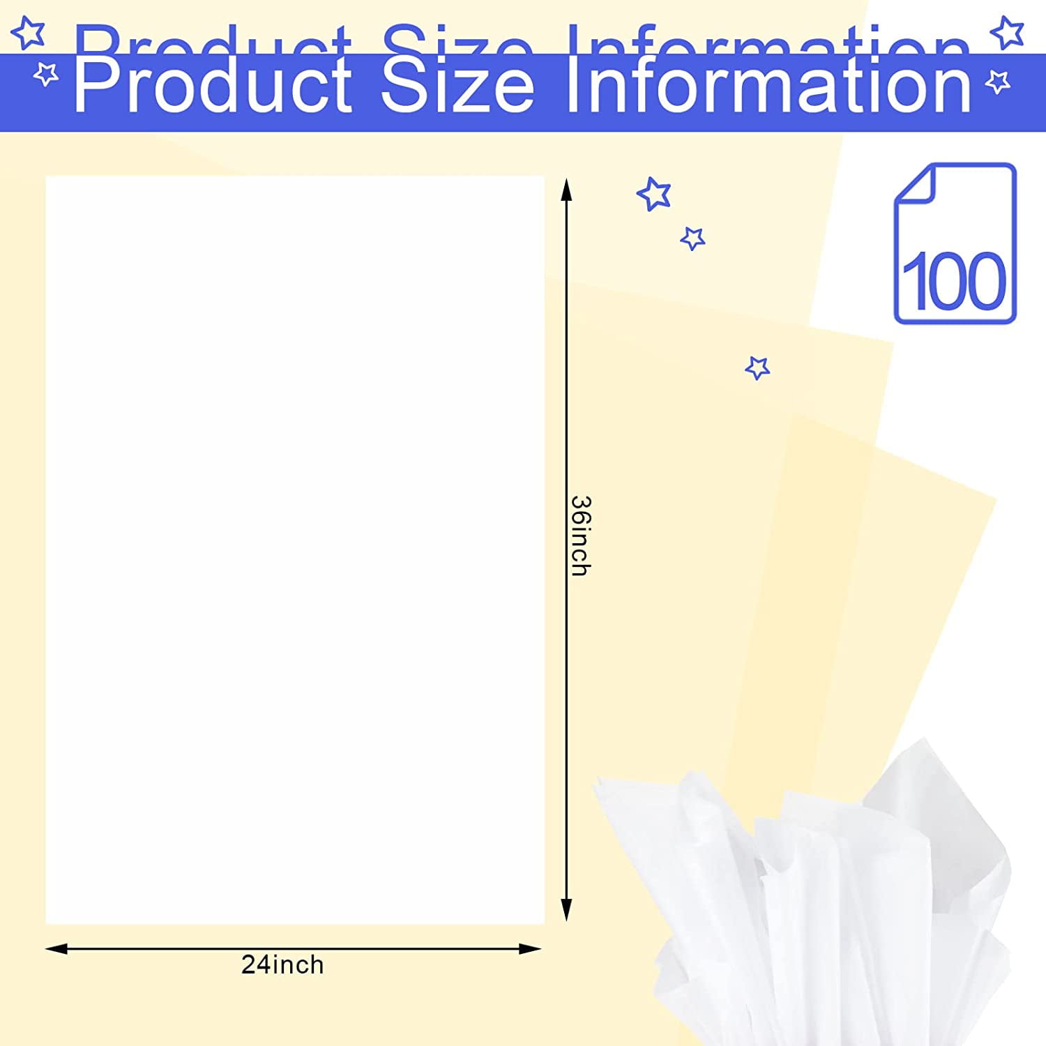 100 Sheets 15 x 20 ACID FREE White Tissue Paper UNBUFFERED Archival